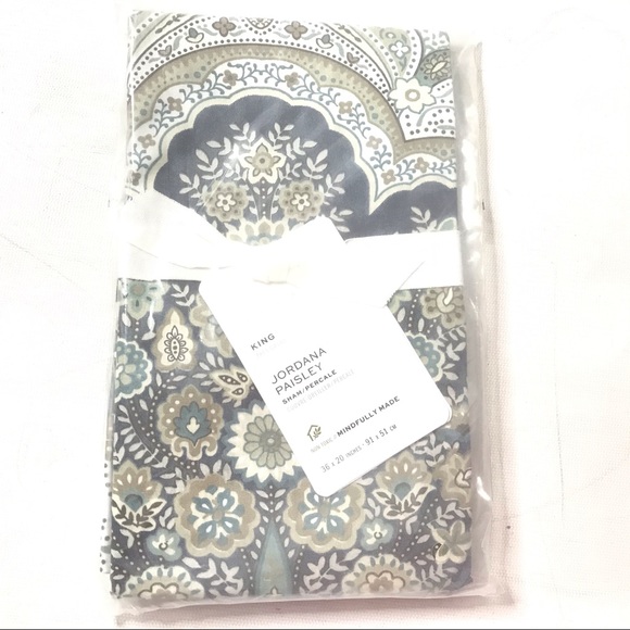 Pottery Barn Bedding Pottery Barn Blue Jordana Paisley Percale Sham